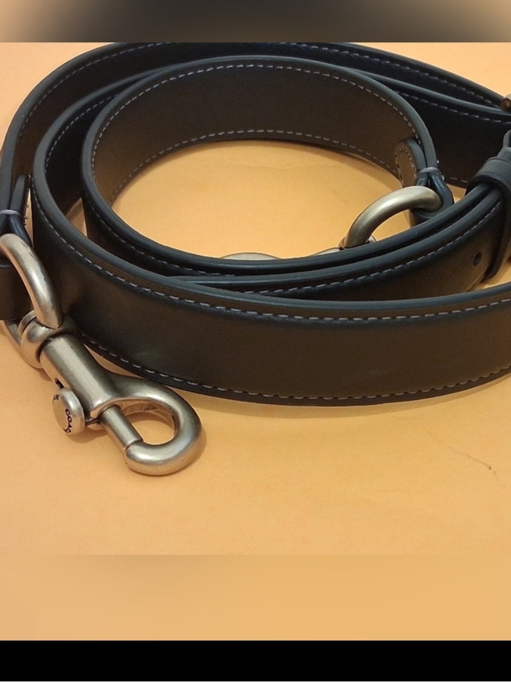 Coach Black Leather Replacement Strap Brass Hardware - Picture 4 of 4